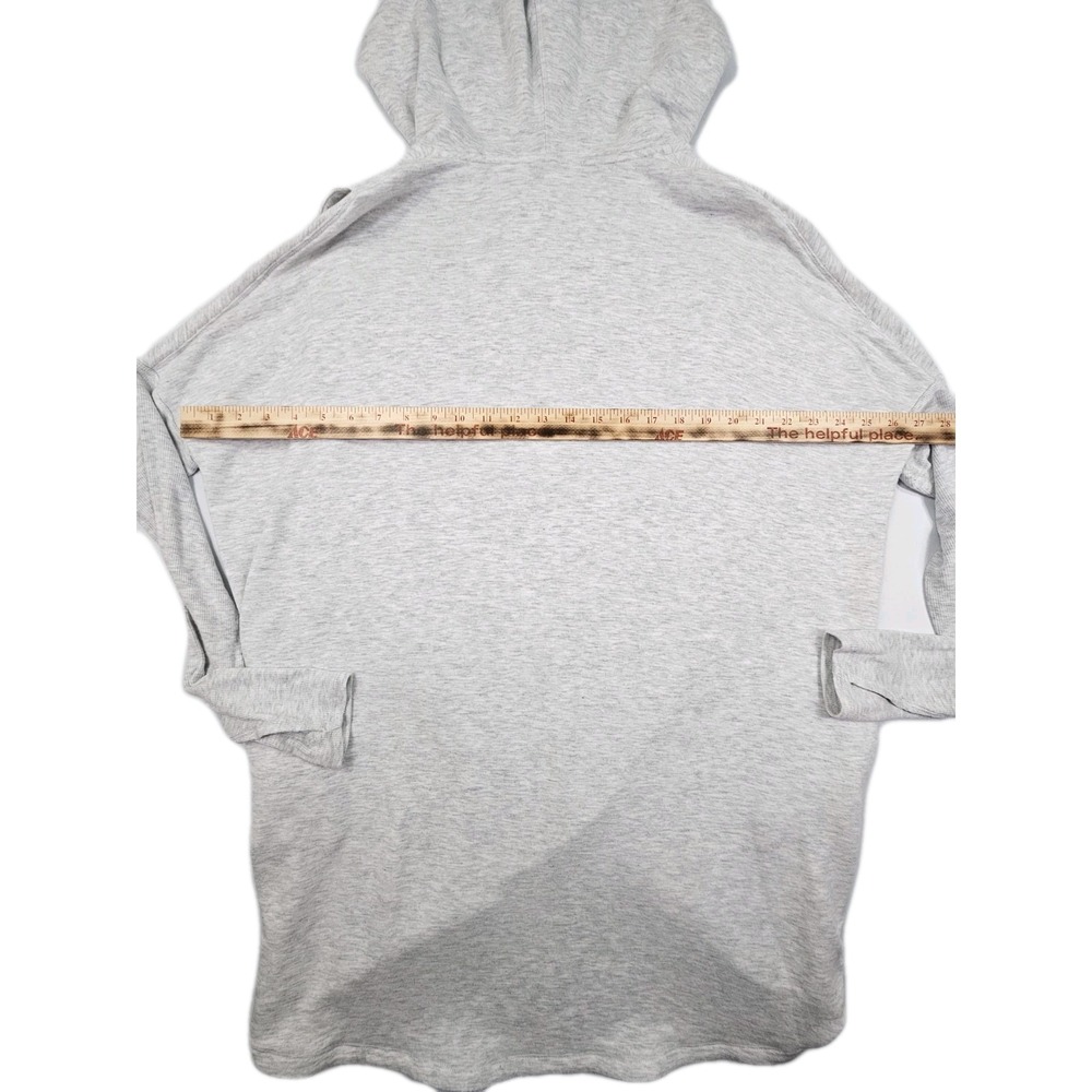 ATHLETA Purana Wrap Sweatshirt Med Hoodie Draped Pullover Modal Blend Light Gray - Picture 10 of 15